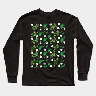 green leaf pattern Long Sleeve T-Shirt